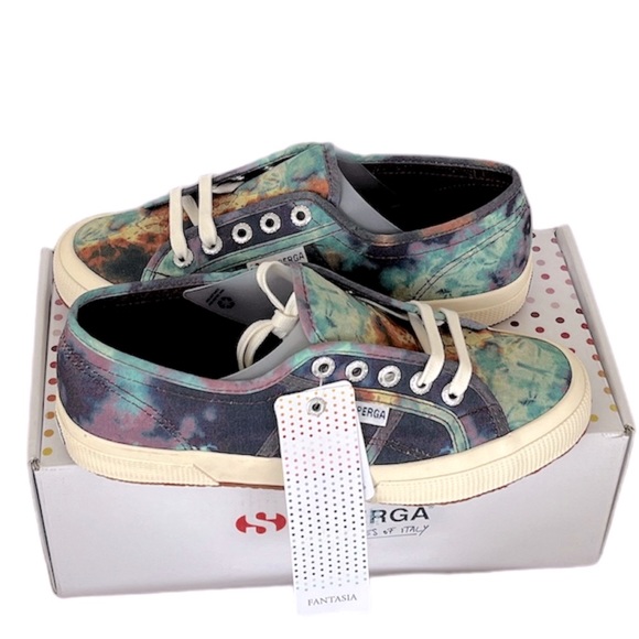 SUPERGA ~Fantasia~ 2750 PSYC TIE-DYE Navy Blue Multi-Color S111M1W size 37 Euro - Picture 2 of 10